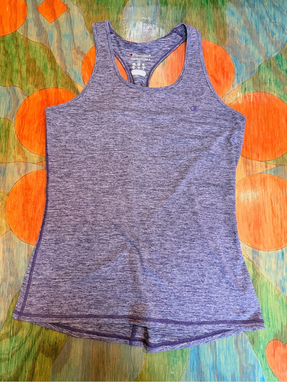 Champion Performance Power Flex Womens Racerback Tank Top Purple Size Medium Pol